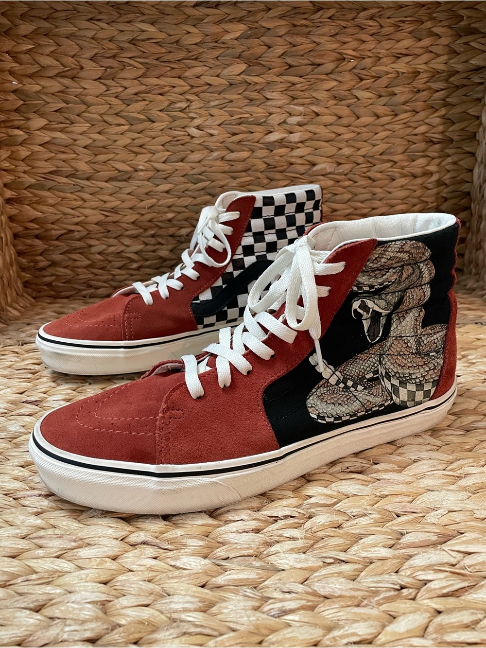 Vans Sk8-Hi 'Desert Snake' sneakers Chili Oil/Black colorway Suede Leather